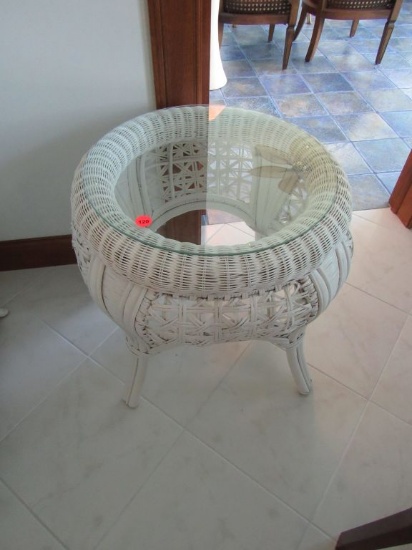 Wicker side table