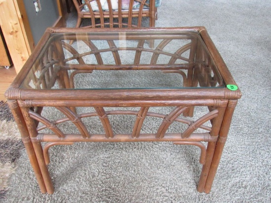 Rattan end table