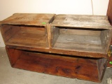 3 pc wooden crate lot