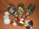 Canning jars and buttons