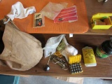 Leather pouch and contents