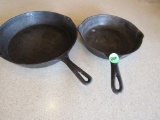 2 cast iron skillets