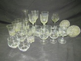 Glass goblets, cups and bowls