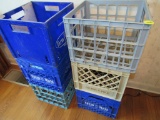 6 pc plastic milk crate lot