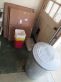 Trash can and moving boxes
