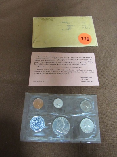 1962 proof set Philadelphia US Mint coins