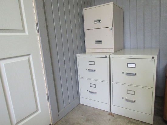 3 Metal Filing Cabinets