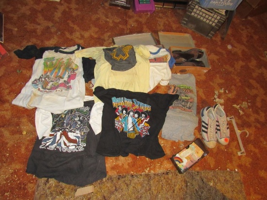 Vintage clothing/concert ticket stubs