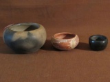 3 clay pots