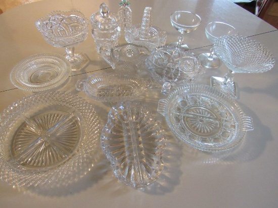 Assorted cut glass and more