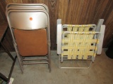 4 folding chairs and 2 outdoor chairs