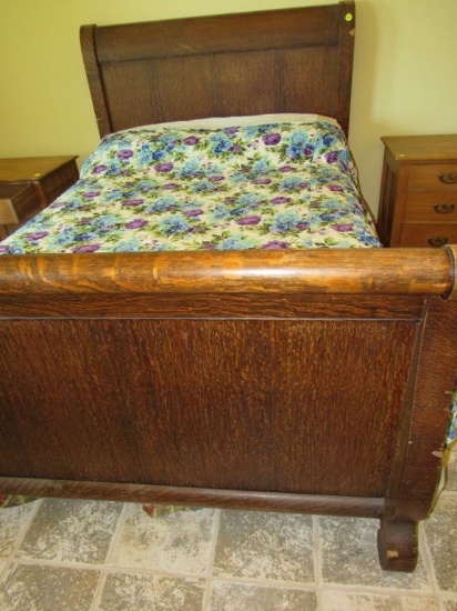 Bed with mattress and boxspring