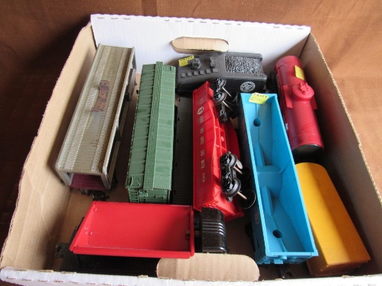 Assorted toy train pieces