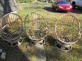 3 bamboo style chairs