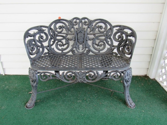 Wrought iron garden bench