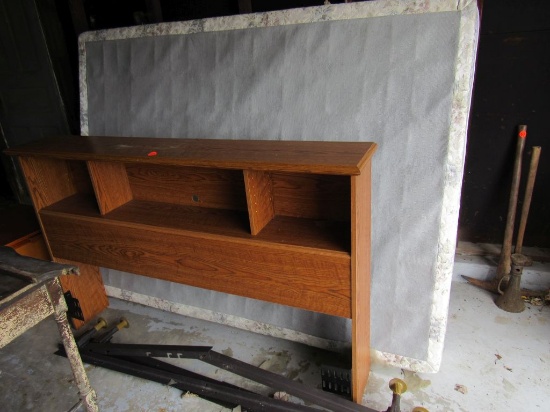 Bookcase headboard with bed frame