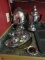 Metal tea set lot