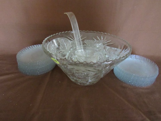 Punch bowl and plates