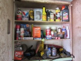 Assorted cleaners and other garage items