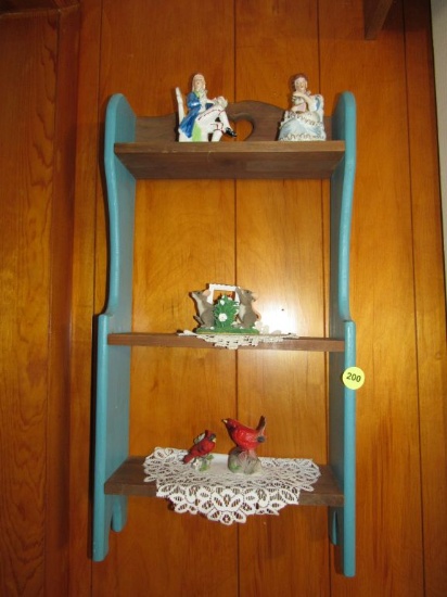 Wall shelf and contents