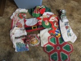 Tote of Christmas towels and washcloths