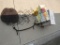2 drink dispensers and decorative items