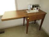 Sewing machine, cabinet and accessories