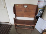 Wooden bench and rug
