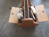 Shoe shining box with supplies