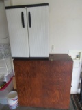 Wooden box and plastic cabinet