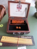 Cribbage board and shut the box game