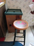 Trash can and stool