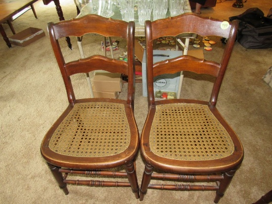 2 pc cane bottom chairs