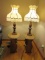 Pair of end tables and lamps