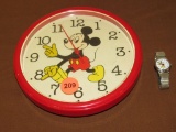 Mickey Mouse clock and watch