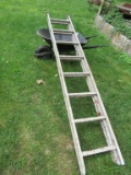 Wheelbarrow and ladder