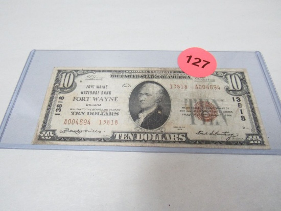 10 dollar paper note