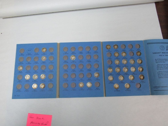 Partial book of Mercury head dimes