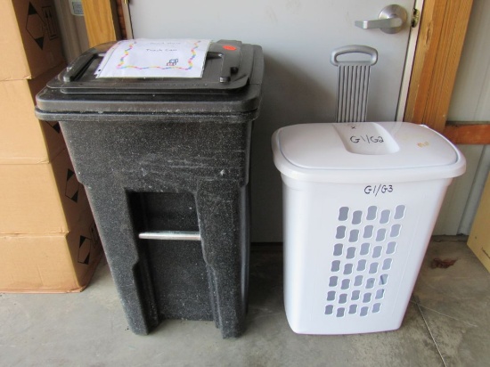 2 pc trash can and hamper