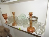 Clear glass and candle holders