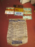 License plates and banner