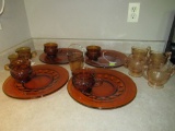 Amber plates and cups