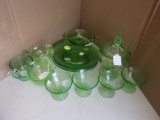 Emerald colored glassware