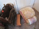 Magazine rack and footstool