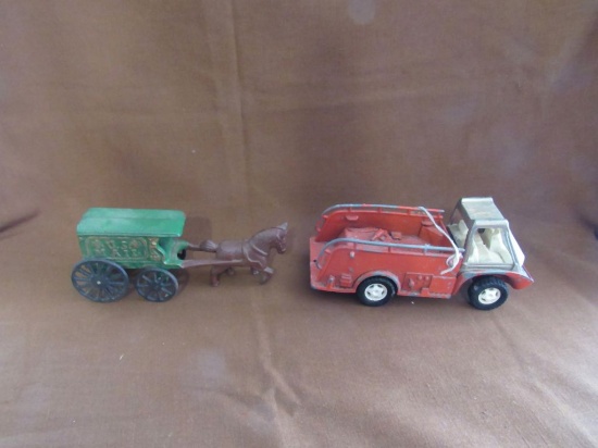 Cast mail wagon/ fire engine