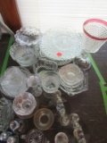 Glass plates and candle holders