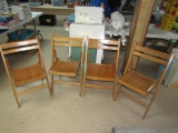 4 pc wooden folding chairs