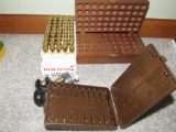Box of 44 REM magnums and wooden box