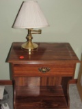 Bedside table and lamp