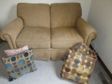 Love seat and pillows
